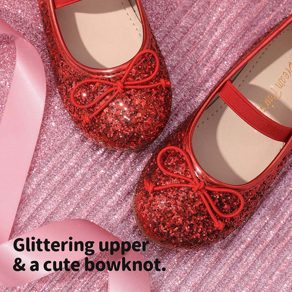 Girl's Ballerina Flat Shoes - RED - 2